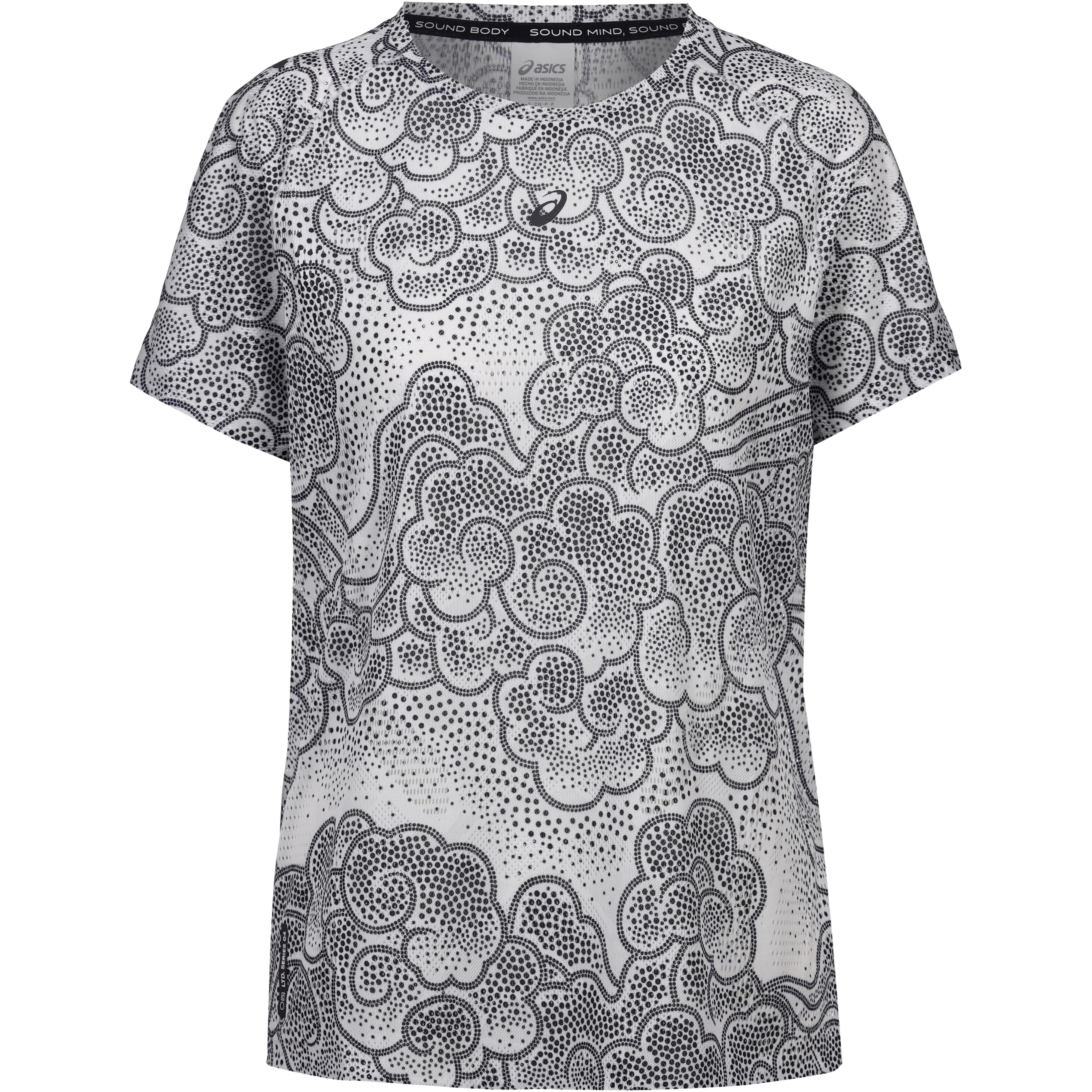 ASICS Funktionsshirt Allover-Muster Mesh-Raglan Kunstfaser Beige