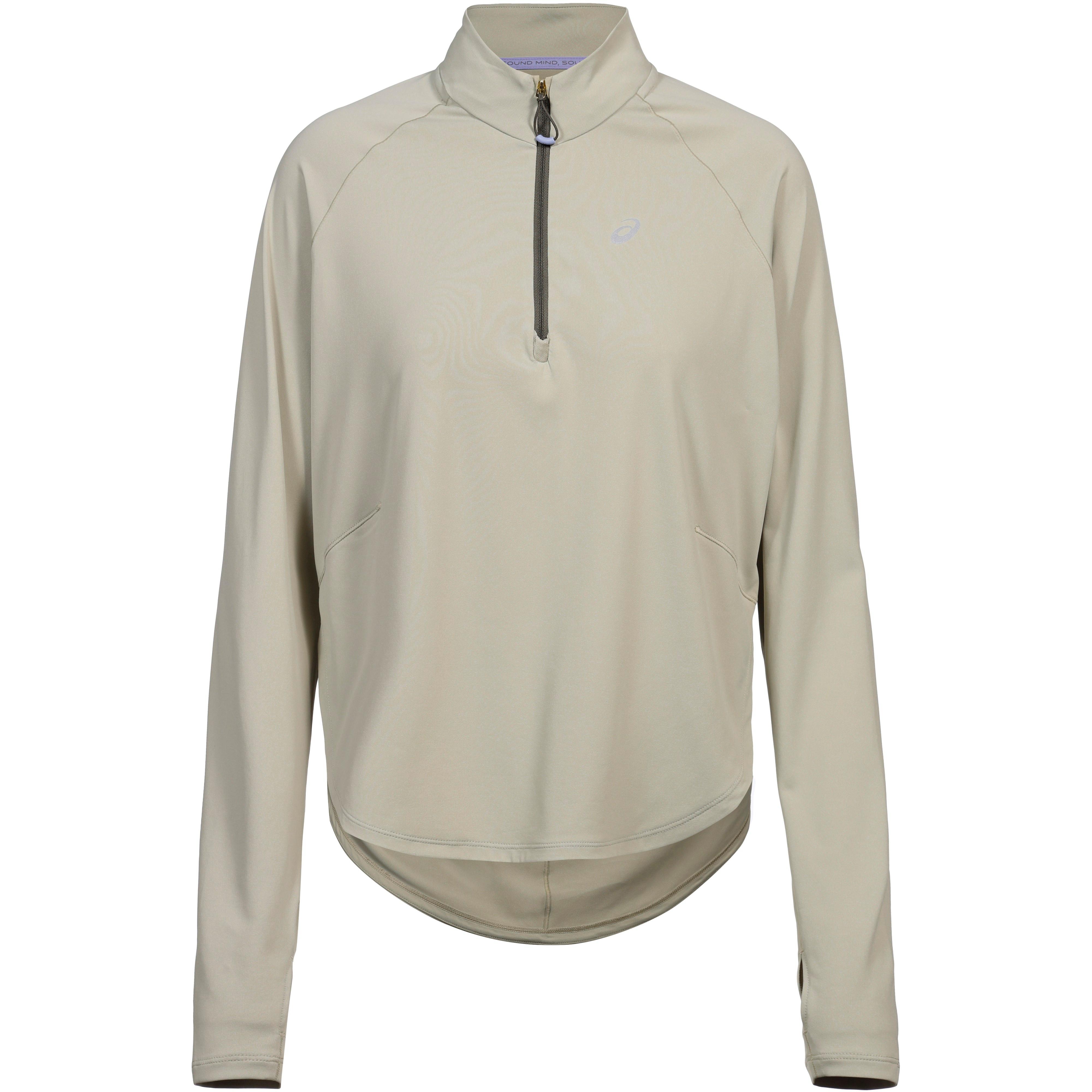 ASICS Laufshirt 1/4-Zip Stehkragen Kunstfaser Grün