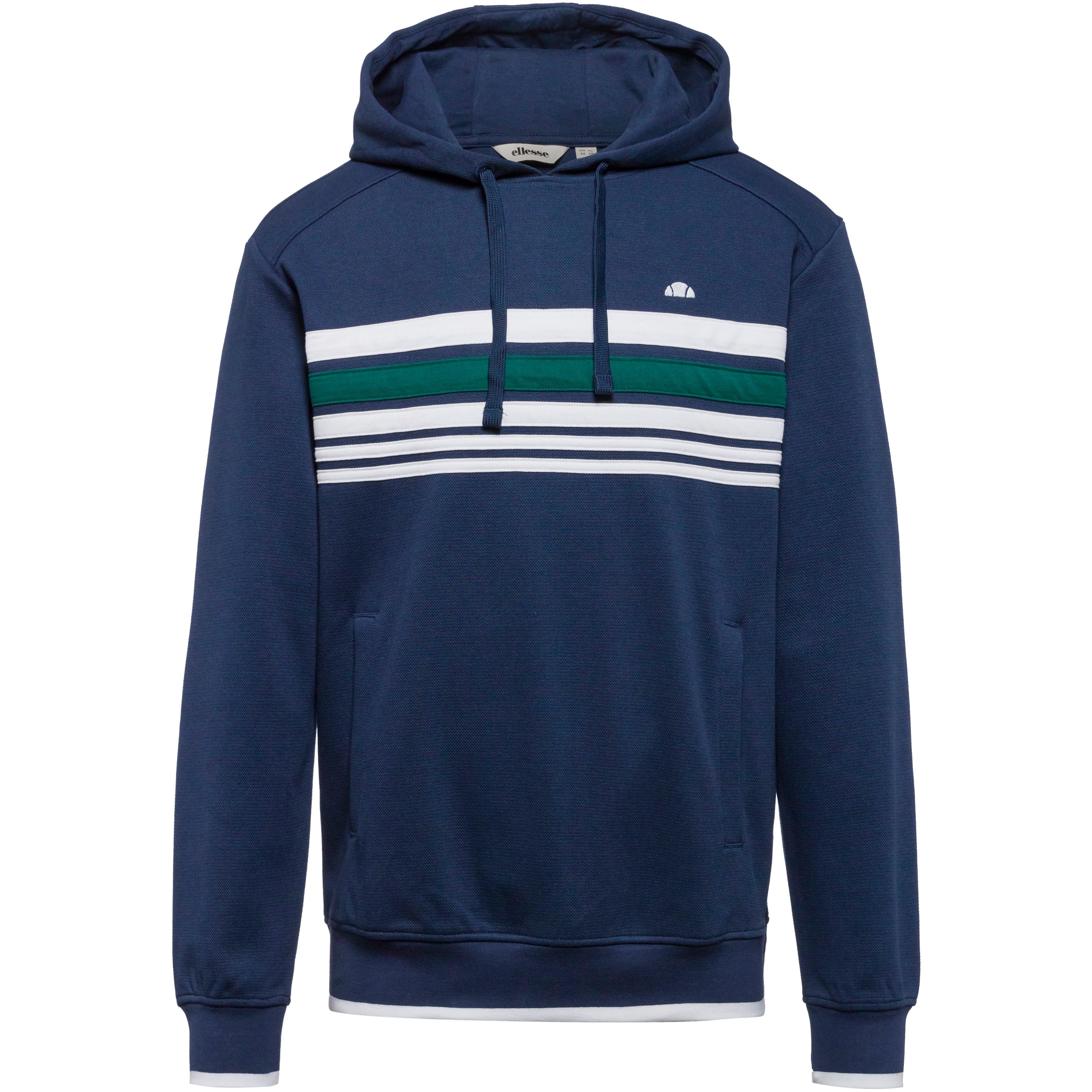 Ellesse Hoodie Streifen Kapuze Kordelzug Mischgewebe Blau