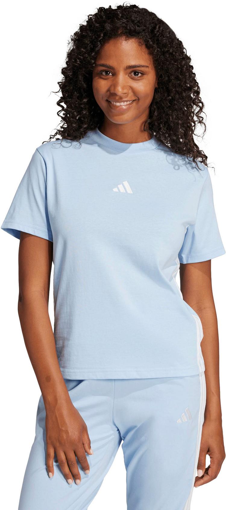 adidas adidas 3S T-Shirt Damen - glow blue-white - 0 | SportScheck