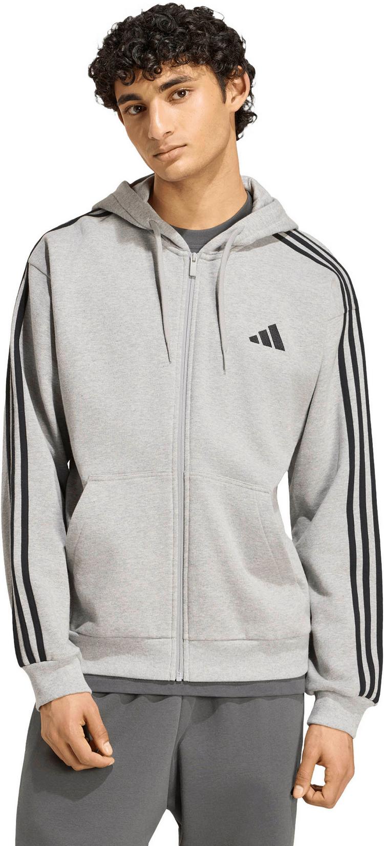 adidas adidas 3S Sweatjacke Herren - mgreyh-black - 0 | SportScheck