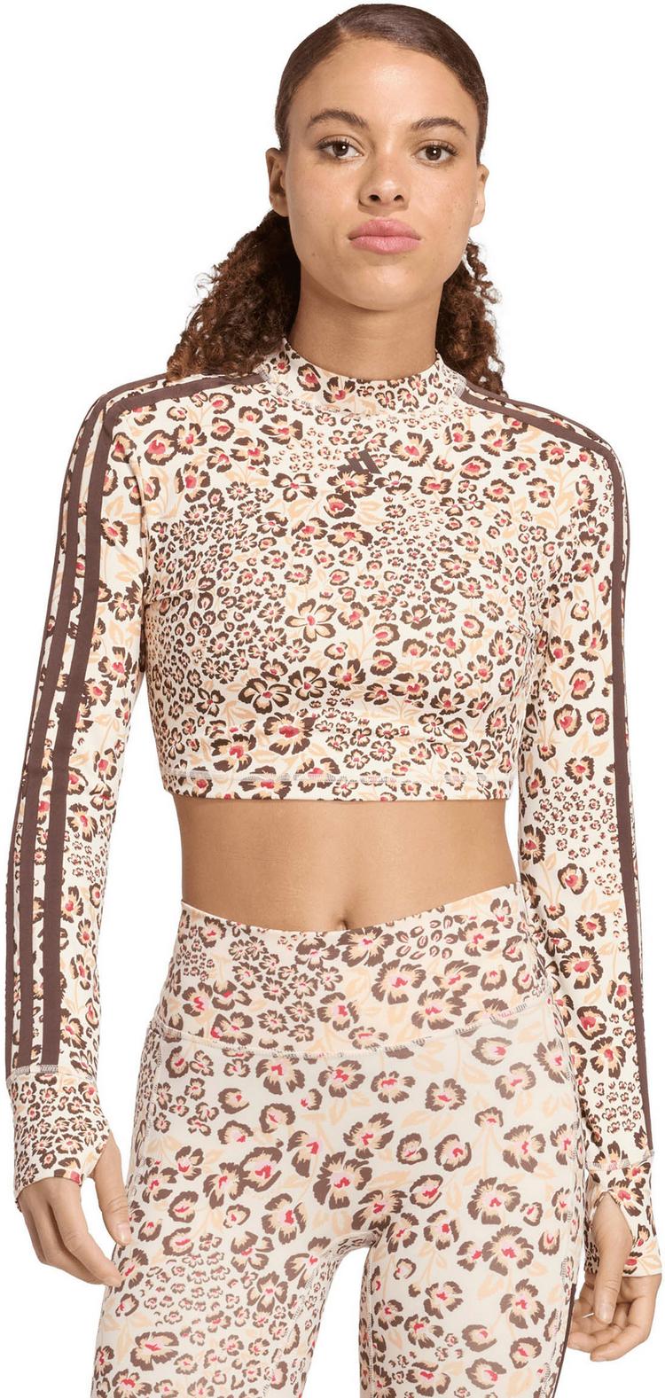 adidas adidas Crop FARM Langarmshirt Damen - ecru tint-shadow brown-multi - 0 | SportScheck