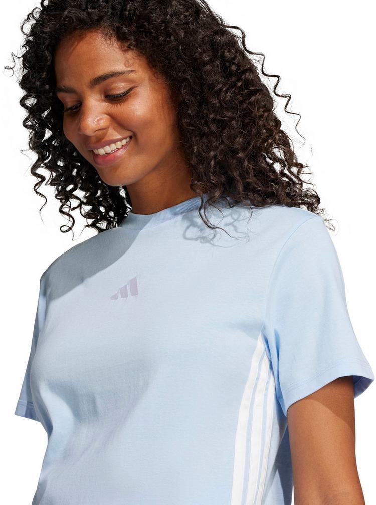 adidas adidas 3S T-Shirt Damen - glow blue-white - 3 | SportScheck