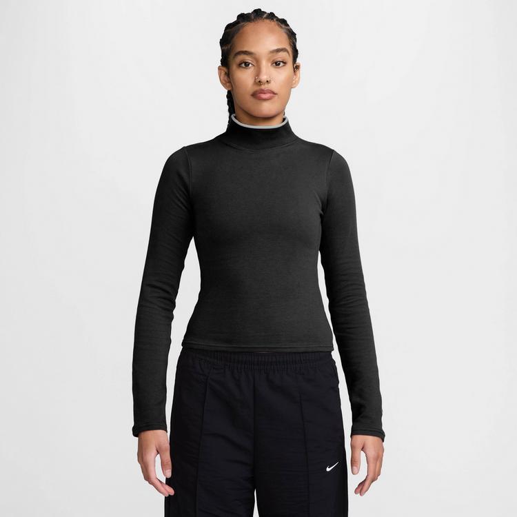 Nike Nike Mock Langarmshirt Damen - black - 0 | SportScheck