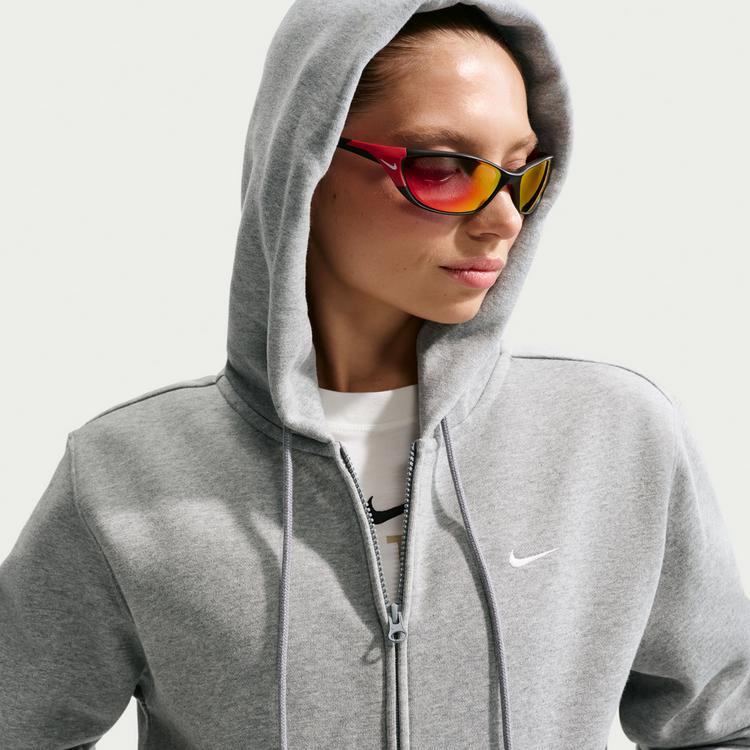 Nike Nike Studio Fleece Sweatjacke Damen - dk grey heather-sail - 4 | SportScheck