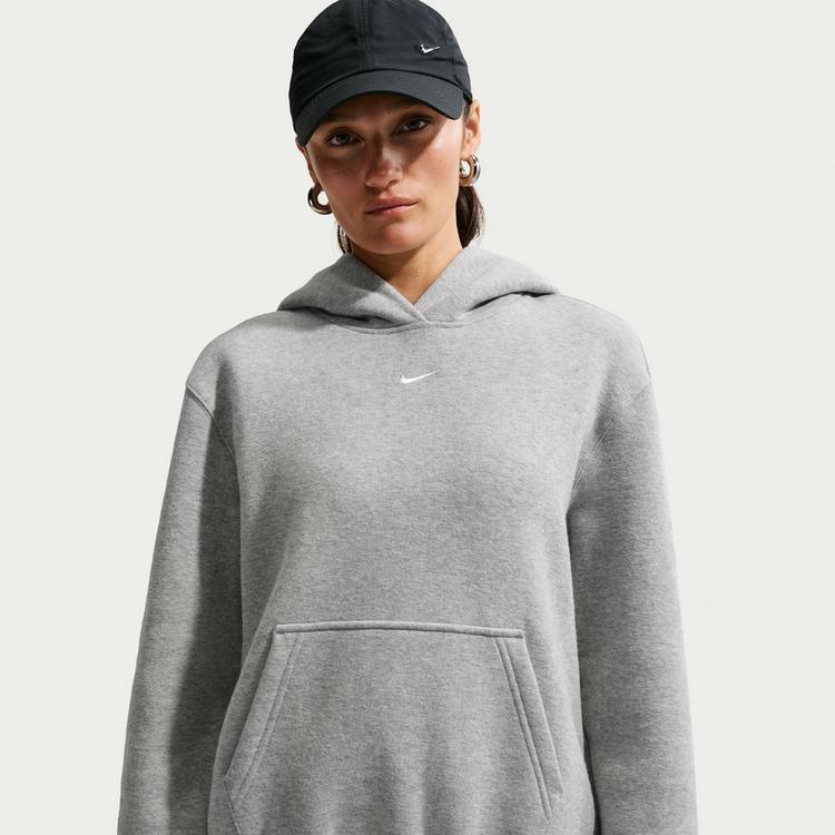 Nike Nike Studio Fleece Hoodie Damen - dk grey heather-sail - 2 | SportScheck