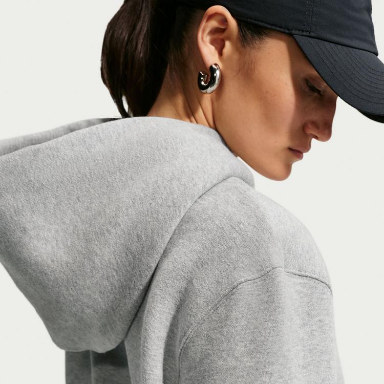 Nike Nike Studio Fleece Hoodie Damen - dk grey heather-sail - 3 | SportScheck