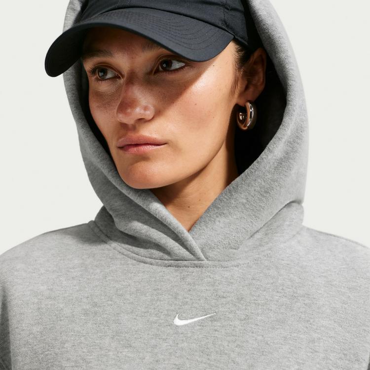 Nike Nike Studio Fleece Hoodie Damen - dk grey heather-sail - 4 | SportScheck
