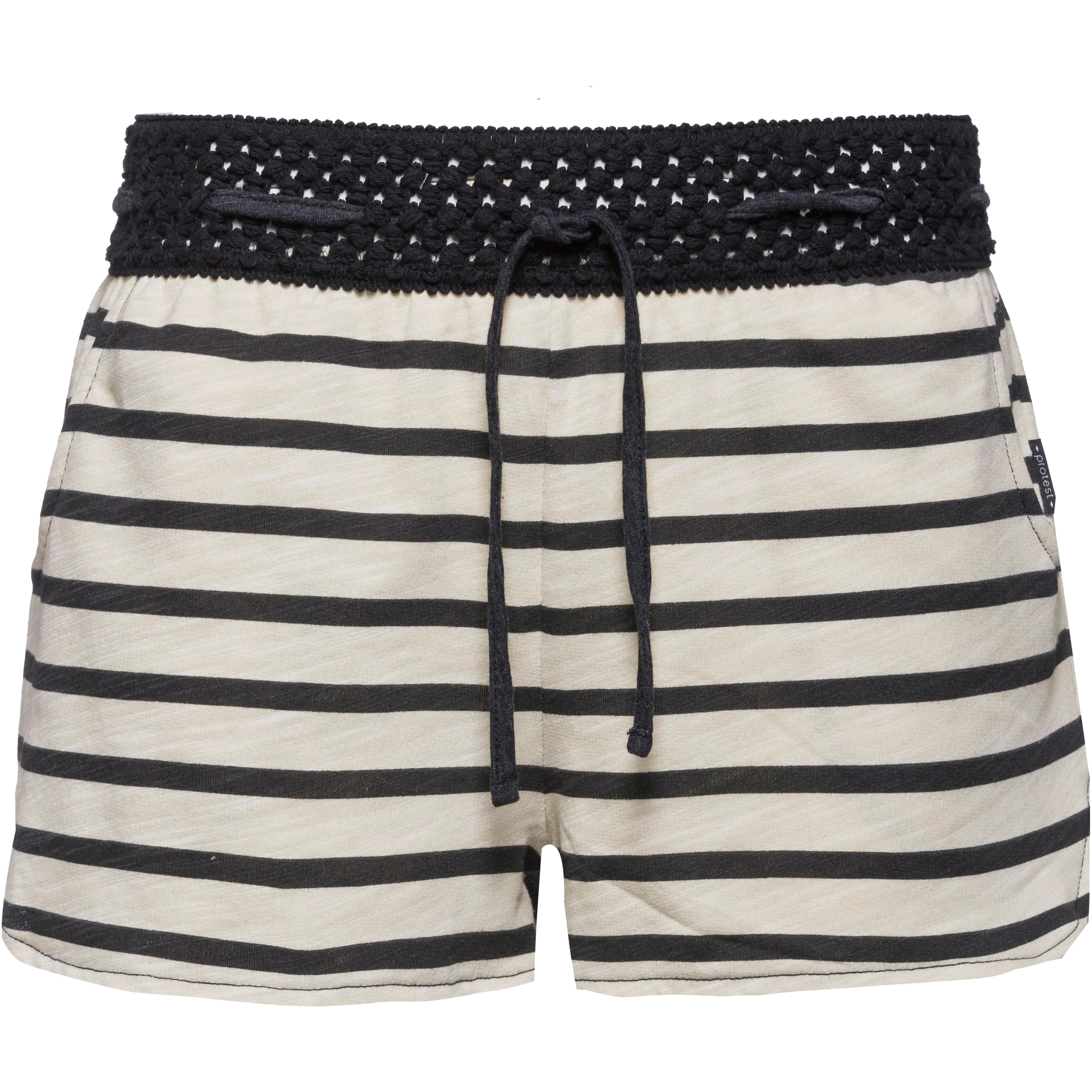 Protest Shorts Strickbund Kordelzug Mischgewebe Beige