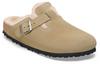 Birkenstock Boston Shearling Sandalen Damen - taupe