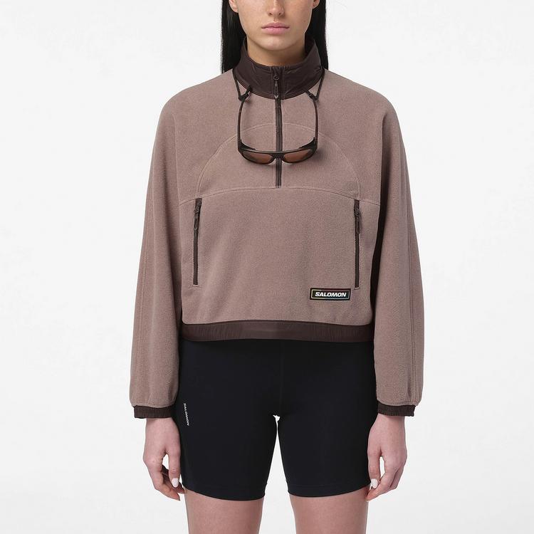 Salomon Salomon CHROMA CROP Fleeceshirt Damen - antler - 0 | SportScheck