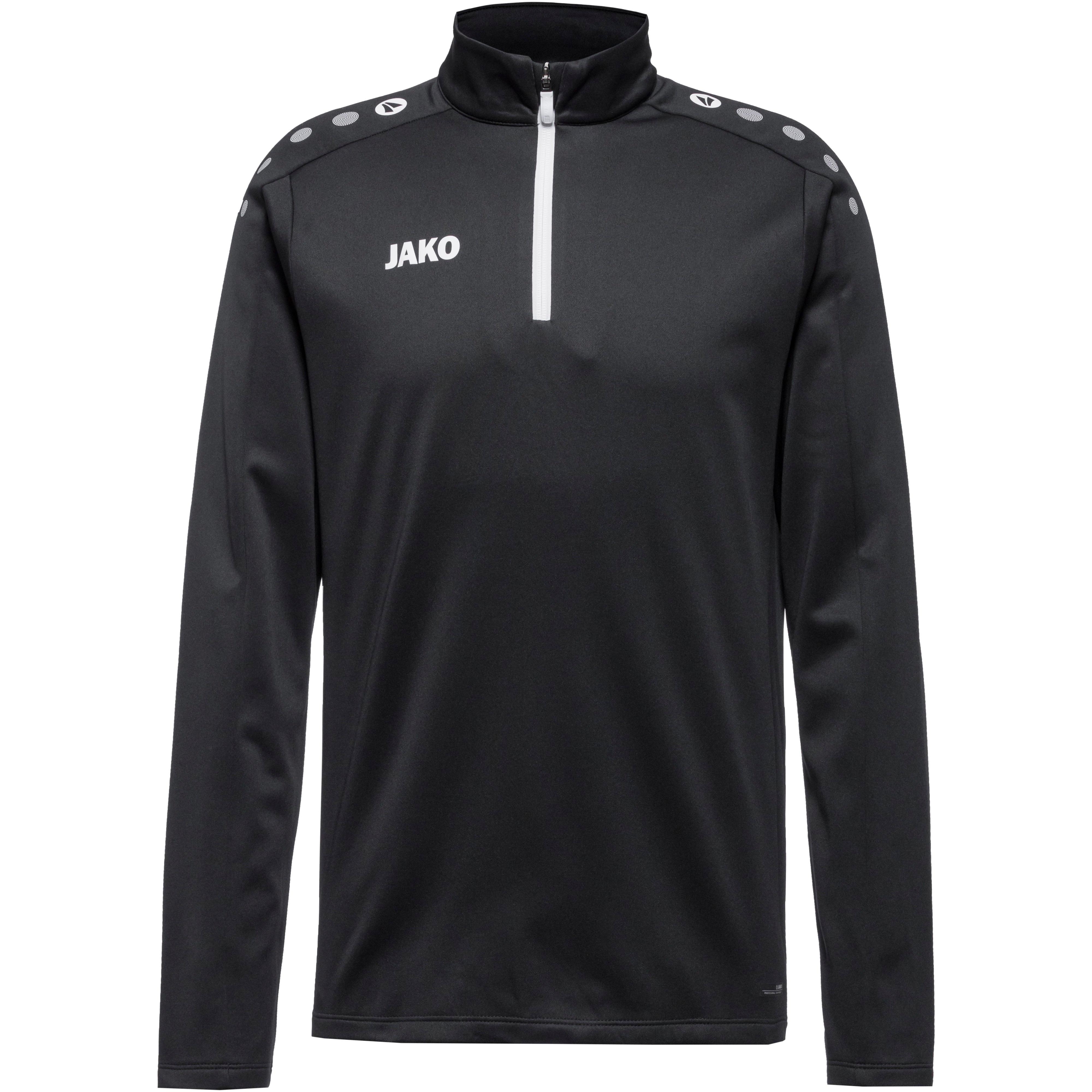 Jako Sweatshirt Ziptop Funktions Quick-Dry Polyester Schwarz