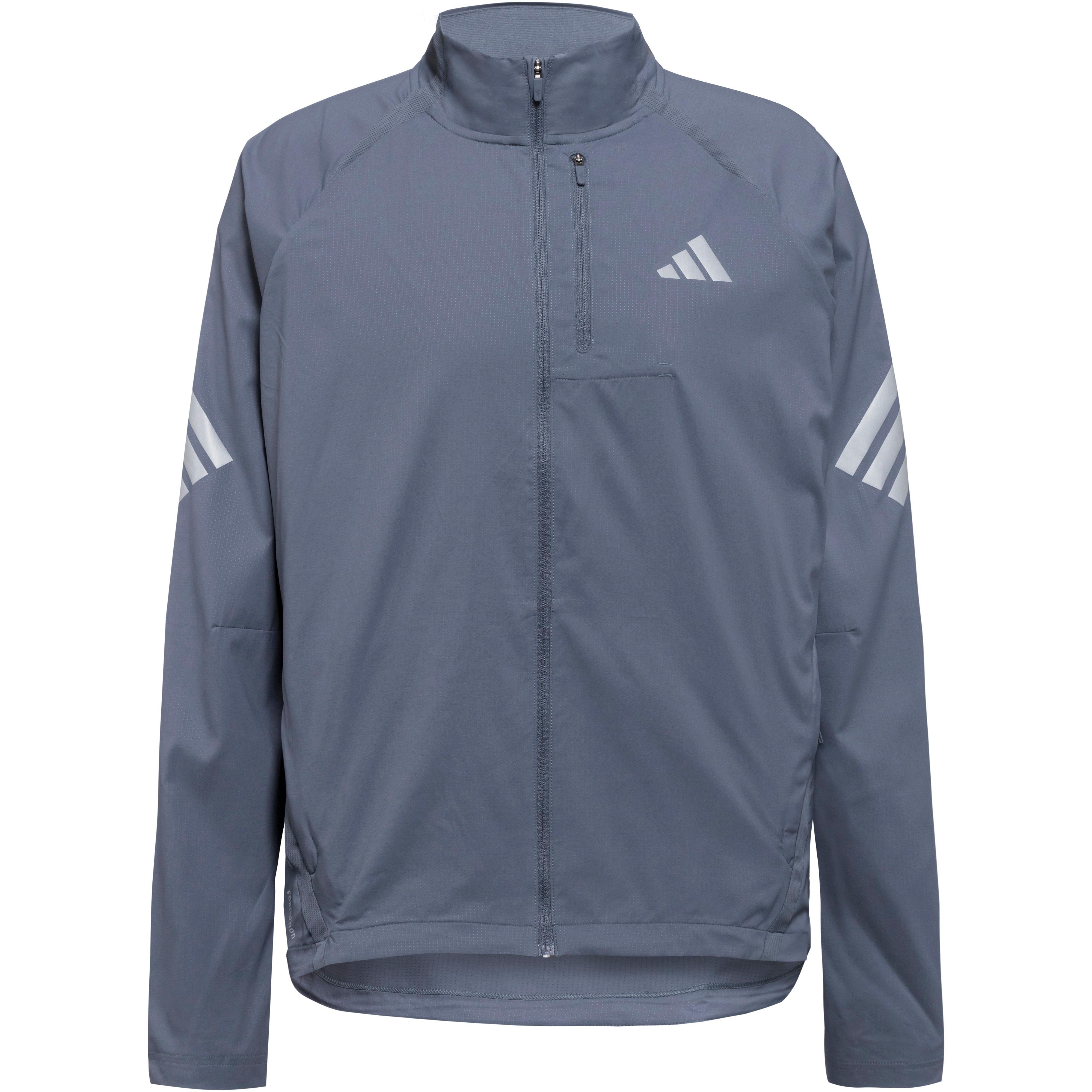 Adidas Laufjacke Regular Fit Mischgewebe Grau