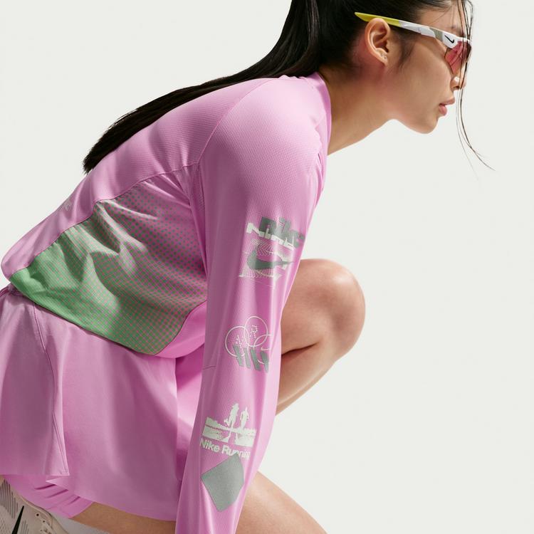Nike Nike SWIFT Funktionsshirt Damen - pink rise-illusion green-reflective - 4 | SportScheck