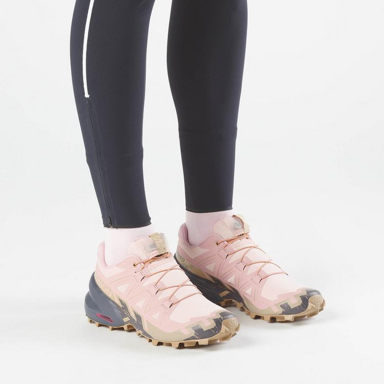 Salomon Salomon SPEEDCROSS 6 Laufschuhe Damen - tapioca-shadow gray-slate green - 0 | SportScheck