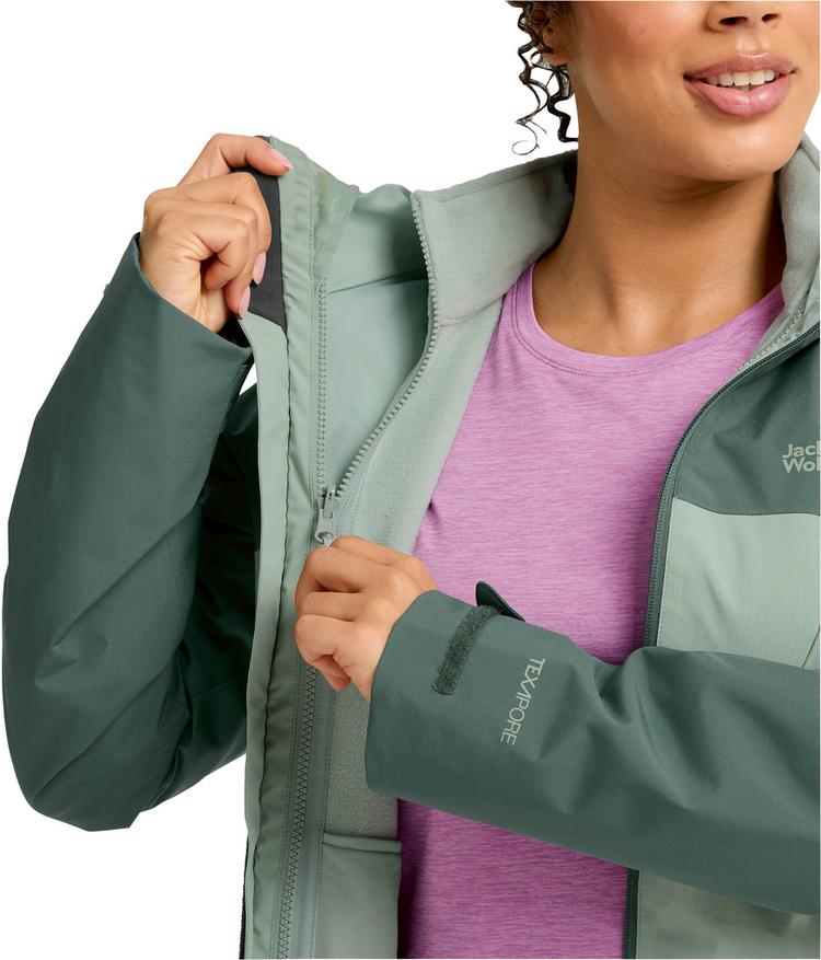 Jack Wolfskin Jack Wolfskin MOONRISE 2 3IN1 Doppeljacke Damen - green zinnia - 6 | SportScheck