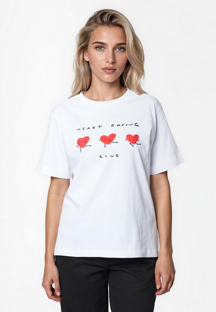 Kleinigkeit Kleinigkeit Heart Racing T-Shirt Damen - white - 0 | SportScheck