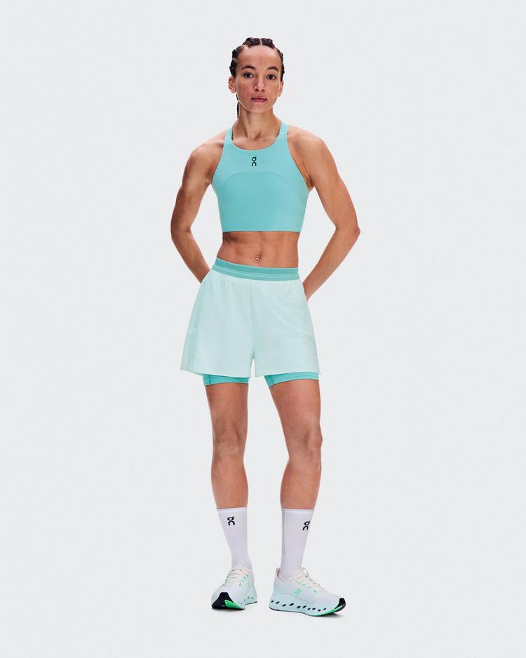 On On 3" Performance 2-1 Shorts Funktionsshorts Damen - flurry-aquamarine - 0 | SportScheck