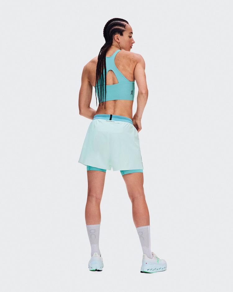 On On 3" Performance 2-1 Shorts Funktionsshorts Damen - flurry-aquamarine - 1 | SportScheck