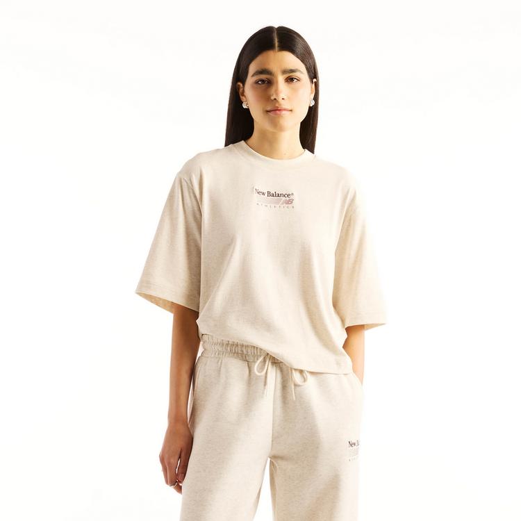 NEW BALANCE NEW BALANCE Oversize Shirt Damen - linen heather - 0 | SportScheck
