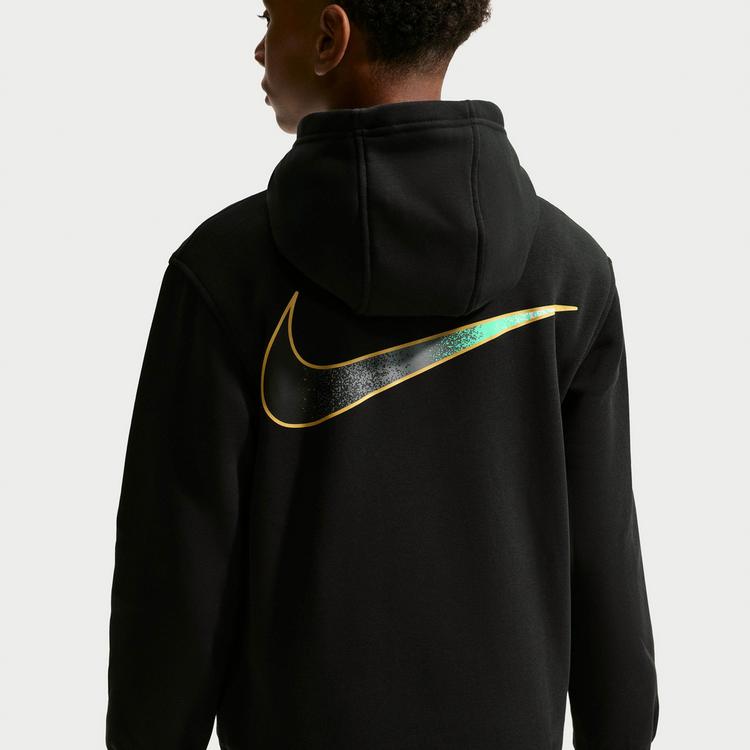 Nike Nike KYLIAN MBAPPE CLUB Hoodie Kinder - black-metallic gold - 7 | SportScheck