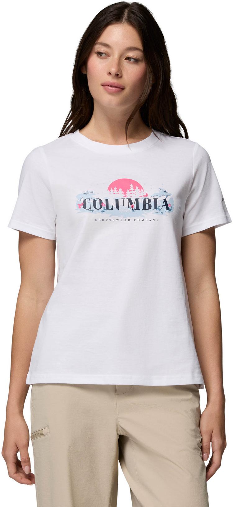 Columbia Columbia Rolling Bend T-Shirt Damen - white-hike happy - 0 | SportScheck