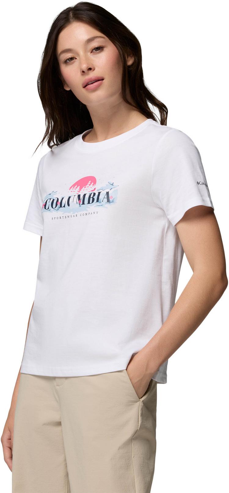 Columbia Columbia Rolling Bend T-Shirt Damen - white-hike happy - 2 | SportScheck