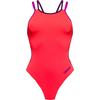 Arena Badeanzug Damen - bright coral-plum-very fuchsia