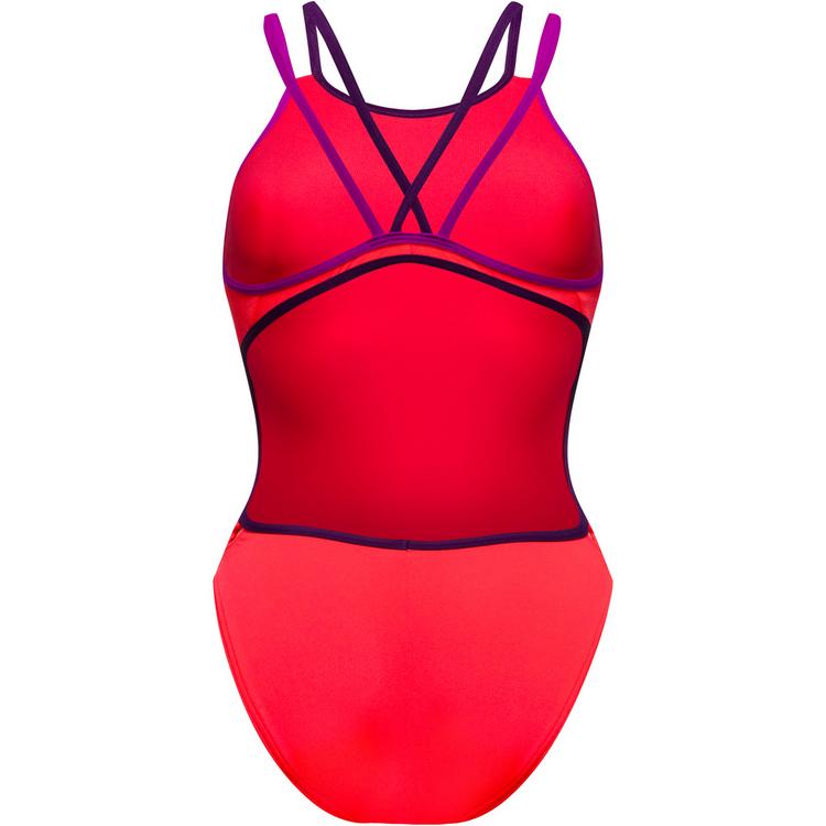 Arena Arena Badeanzug Damen - bright coral-plum-very fuchsia - 0 | SportScheck