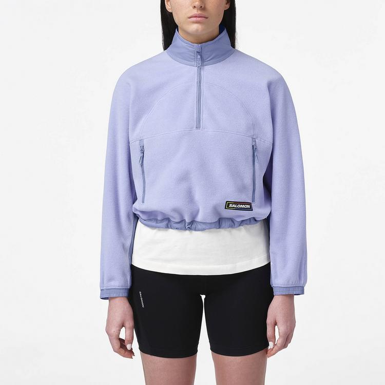 Salomon Salomon CHROMA CROP Fleeceshirt Damen - brunnera blue - 0 | SportScheck