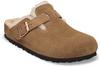 Birkenstock Boston Shearling Sandalen Damen - dark tea