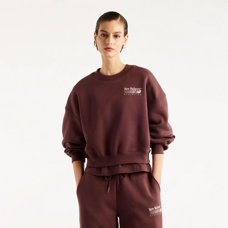 NEW BALANCE NEW BALANCE Sweatshirt Damen - cherry leather - 0 | SportScheck