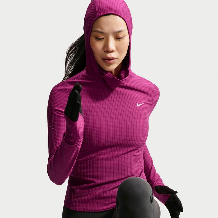 Nike Nike SWIFT HOODED LS TOP Funktionsshirt Damen - true berry-reflective silv - 4 | SportScheck