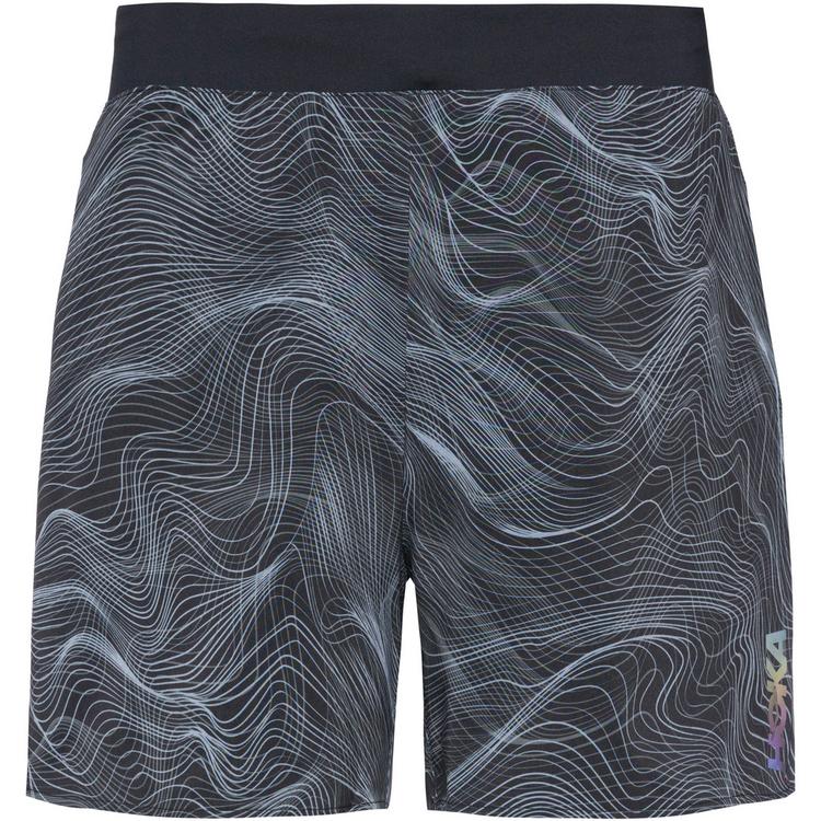 HOKA HOKA GLIDE SHORT 5'' BRIEF CLF PRT Laufshorts Herren - black-white prt - 0 | SportScheck