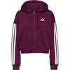 adidas 3S Kapuzenjacke Damen - maroon-white