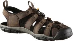 Rückansicht von Keen Clearwater CNX Leather Outdoorsandalen Herren braun