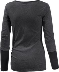 Rückansicht von iriedaily Asym Stripe Langarmshirt Damen black