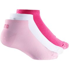 Rückansicht von PUMA INVISIBLE 3PACK Sneakersocken rosa-weiß-pink