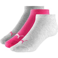 PUMA INVISIBLE 3PACK Sneakersocken pink-weiß-grau