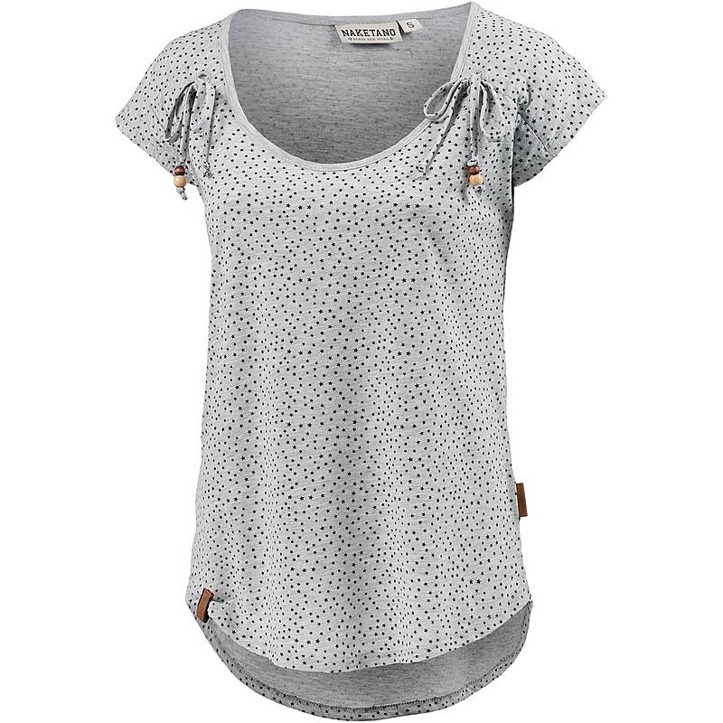 Naketano Falscher Smiley W T shirt grey heather Naketano Falscher Smiley W T shirt grey heather
