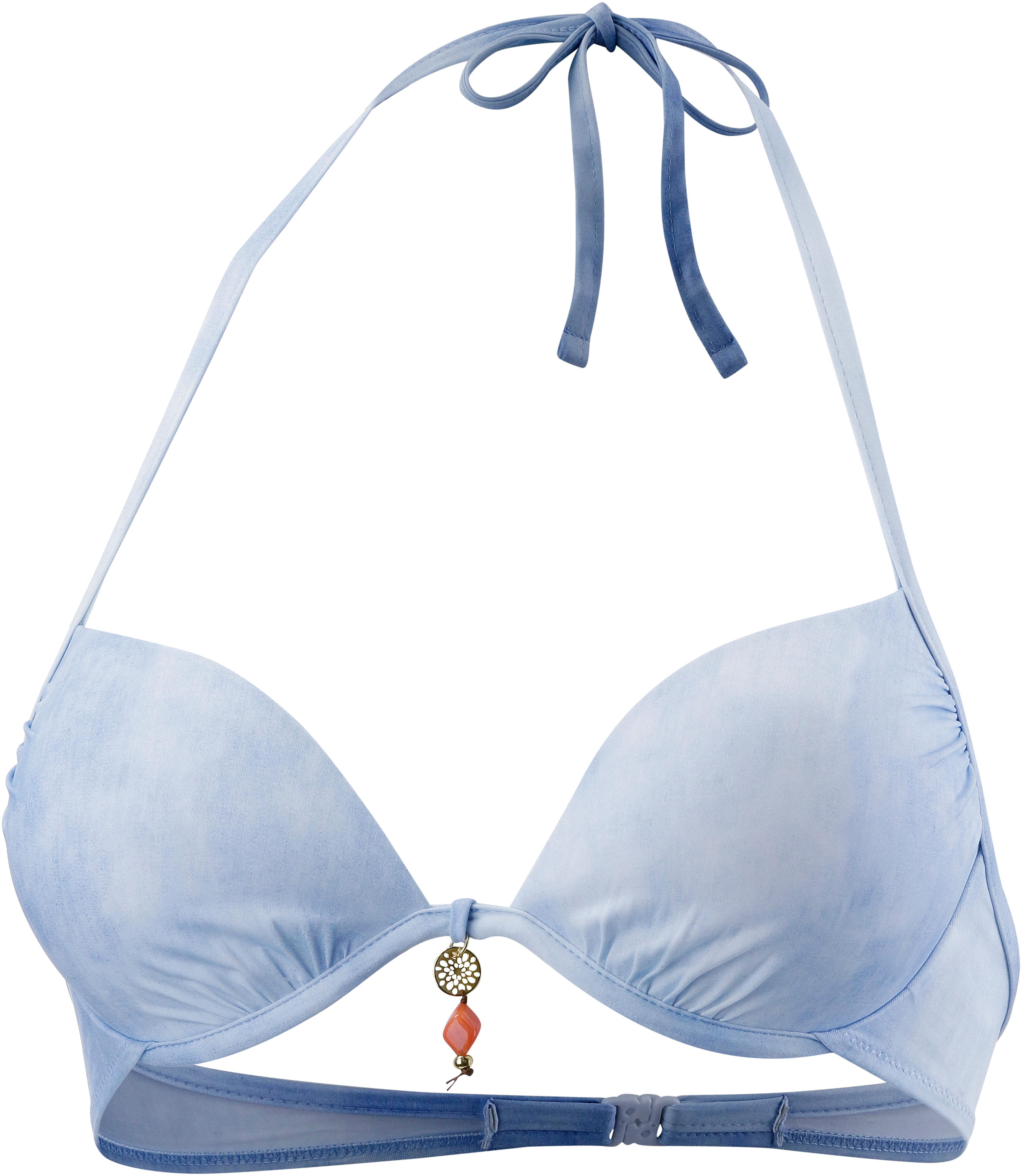 Watercult Offshore Denim Bikini Oberteil Damen Hellblau Im Online Shop Von Sportscheck Kaufen