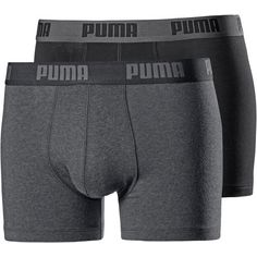PUMA Basic Boxershorts Herren dark grey melange-black