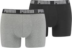 PUMA Basic Boxershorts Herren dark grey melange-black