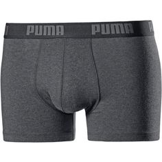 Rückansicht von PUMA Basic Boxershorts Herren dark grey melange-black