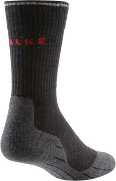 Rückansicht von Falke TK2 Wool Silk Wandersocken Herren anthrazit melange