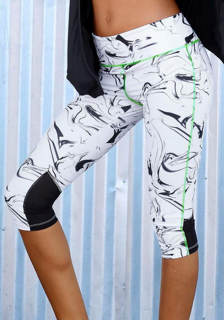 LASCANA Active LASCANA Active Caprileggings Tights Damen - wei&szlig;-marmoriert-schwarz - 3 | SportScheck