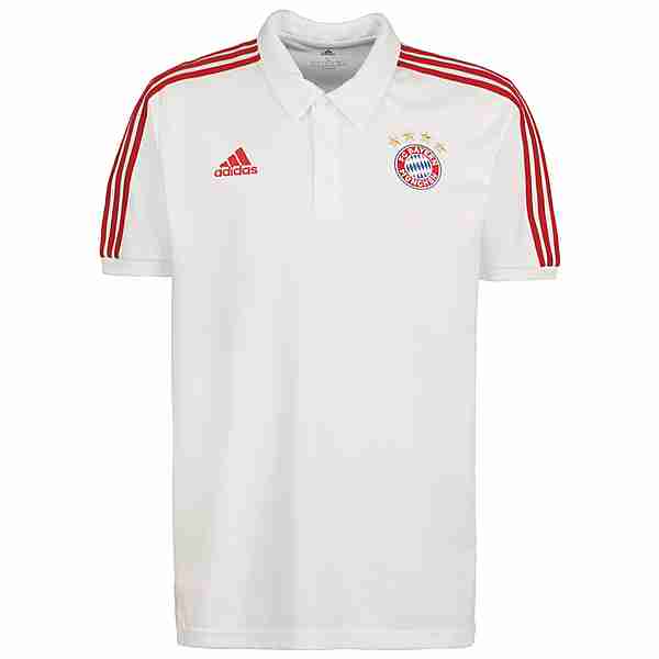 adidas FC Bayern München 3S Poloshirt Herren weiß / rot