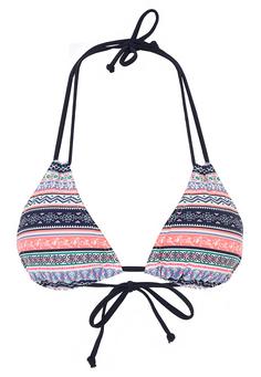 S.OLIVER Triangel-Bikini-Top Bikini Oberteil Damen blau-rosé-gestreift