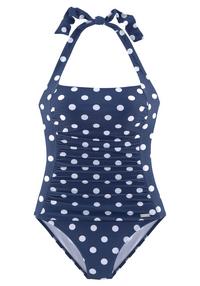 Lascana Badeanzug Badeanzug Damen - rauchblau-wei&szlig;