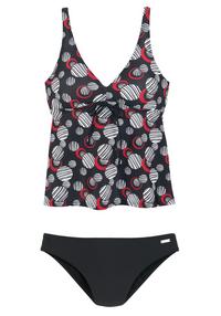 Lascana B&uuml;gel-Tankini Bikini Set Damen - schwarz-bedruckt